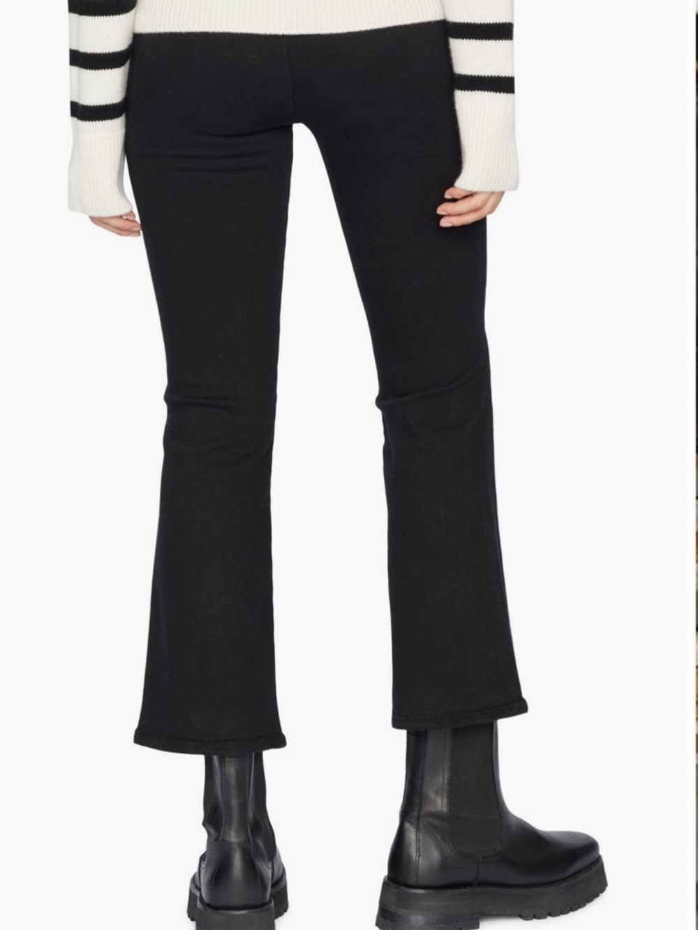 NWOT FRAME Jet Set Crop Mini Bootcut Pull-On Jeans In Black Size 2 - Picture 6 of 17